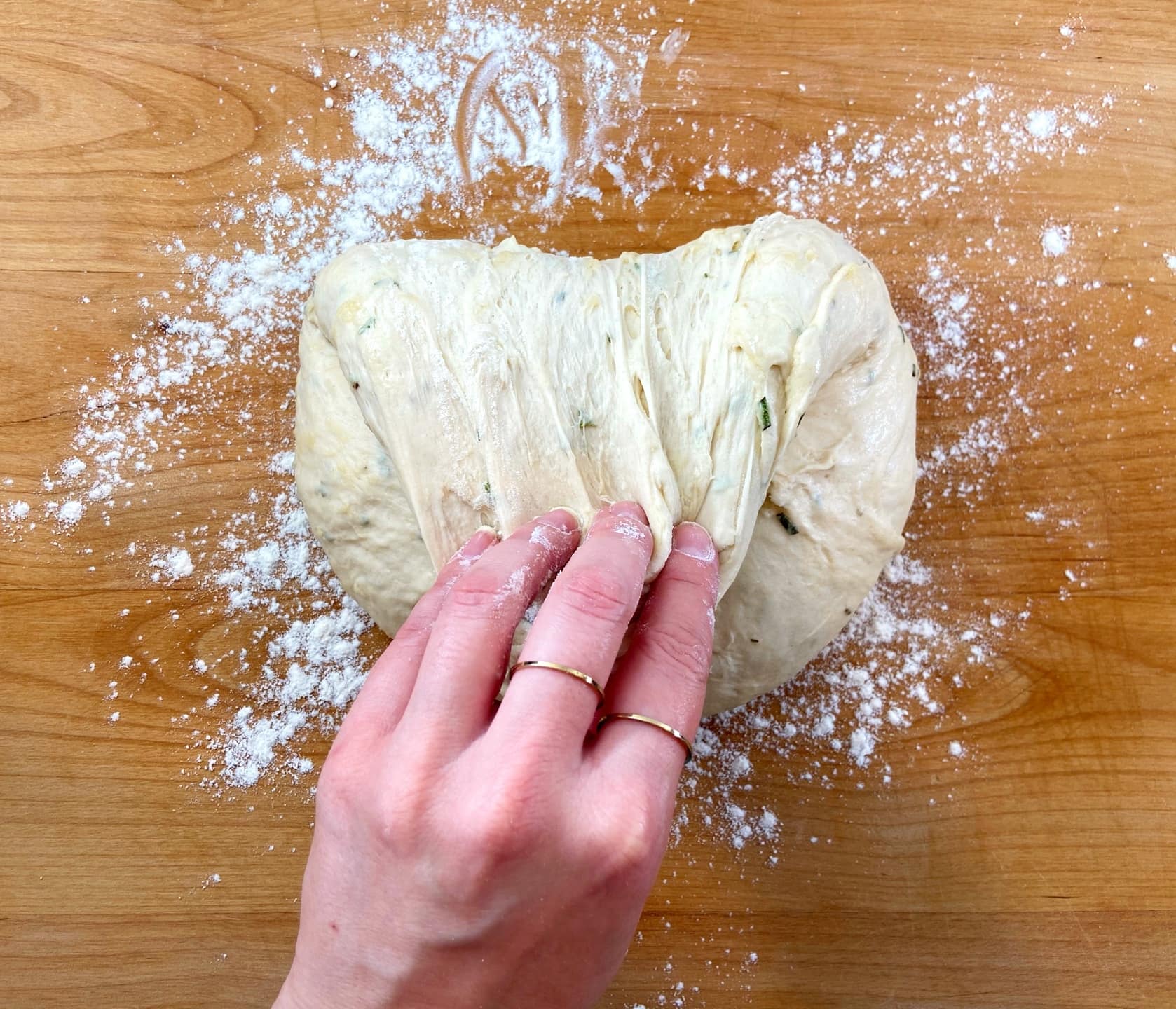 rosemary dough folded