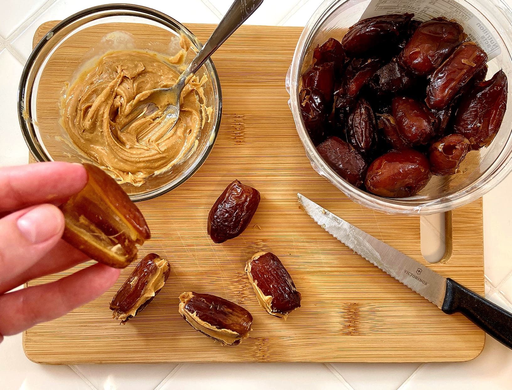 dates stuffed with peanut butter