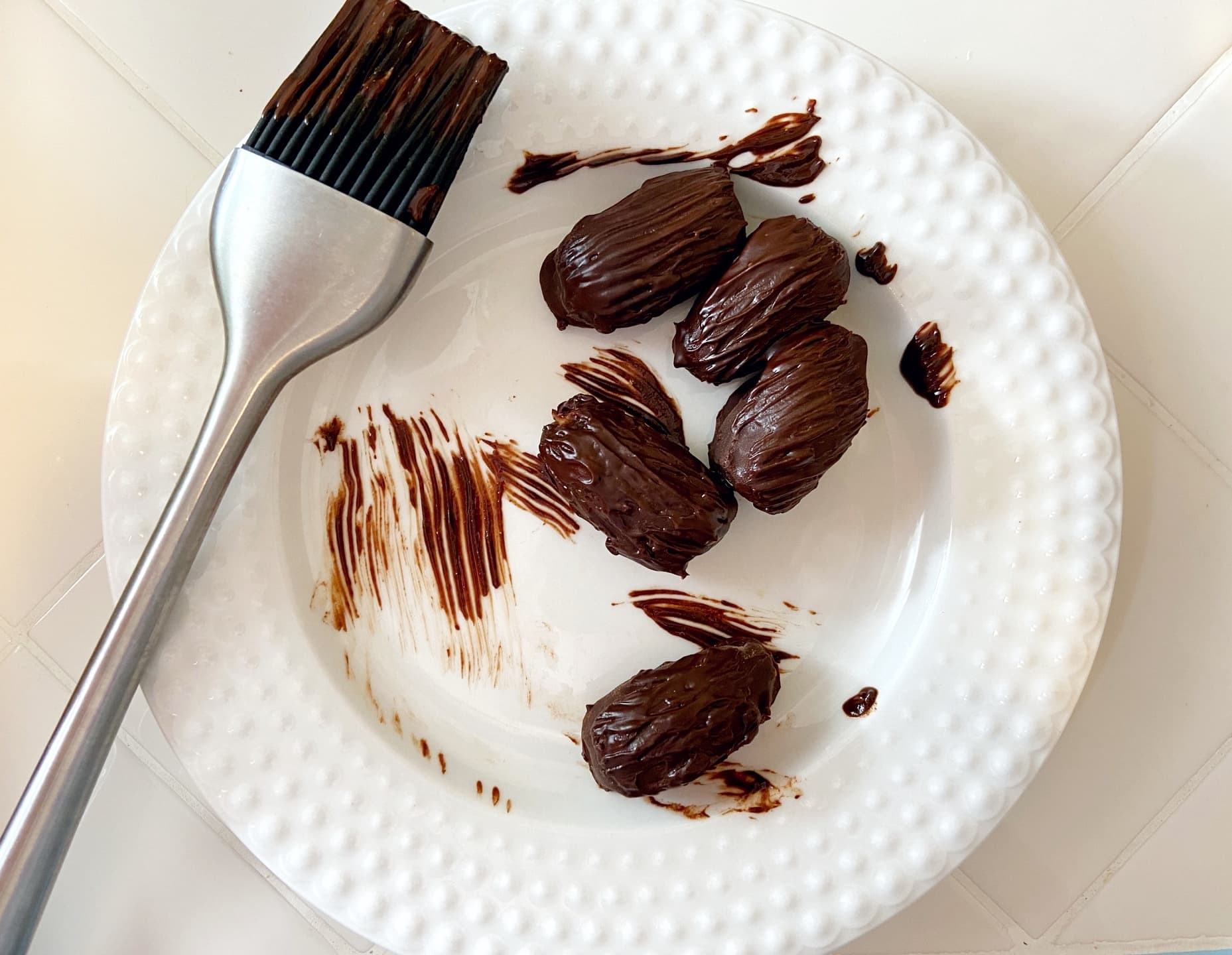 dates brushed with chocolate