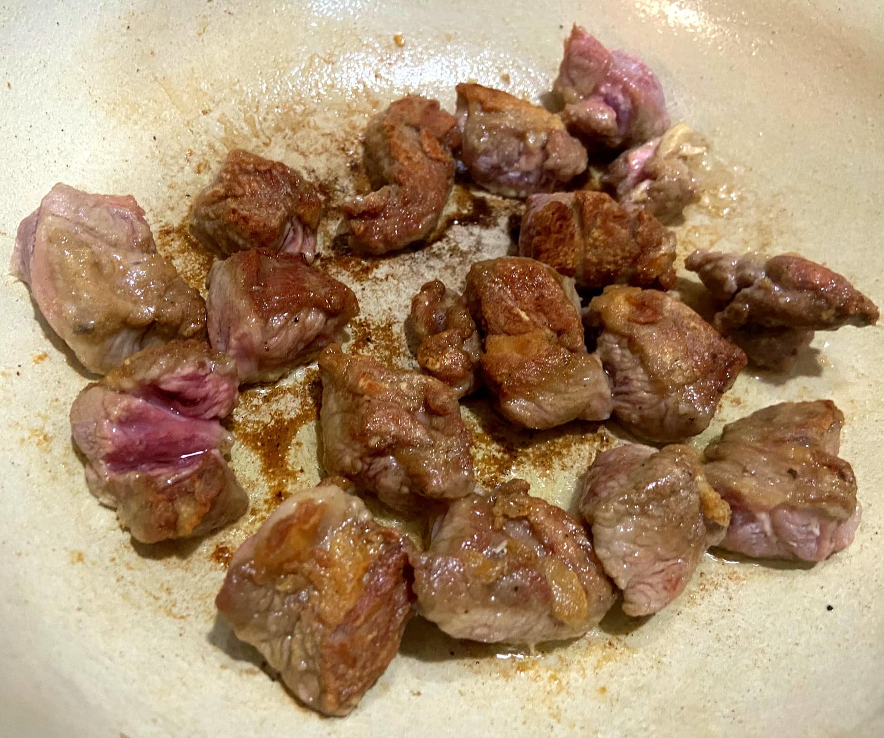 browned lamb pieces
