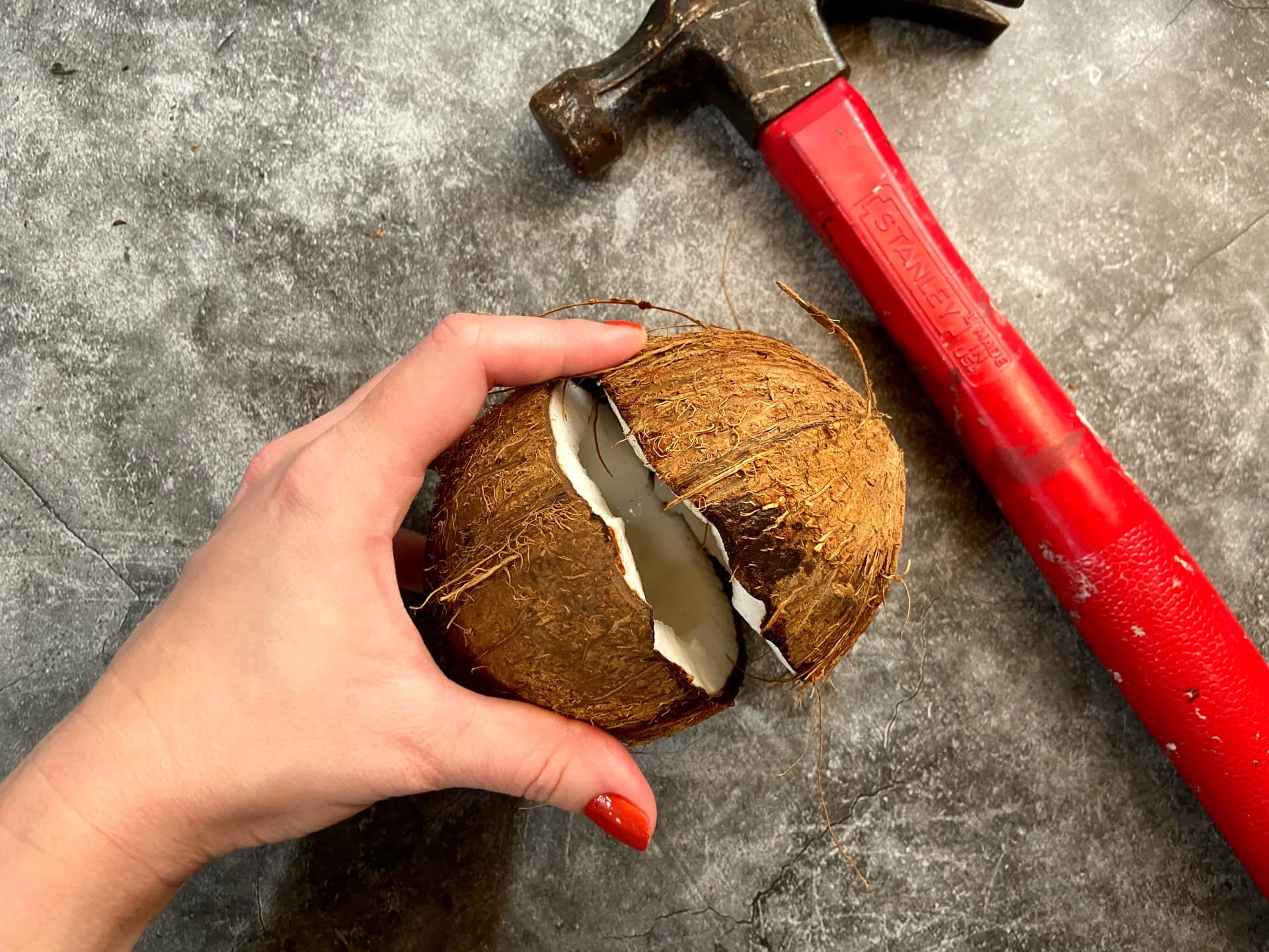splitting a coconut