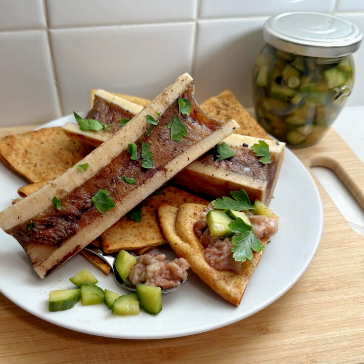 Roasted Bone Marrow with Egyptian Style Pickles
