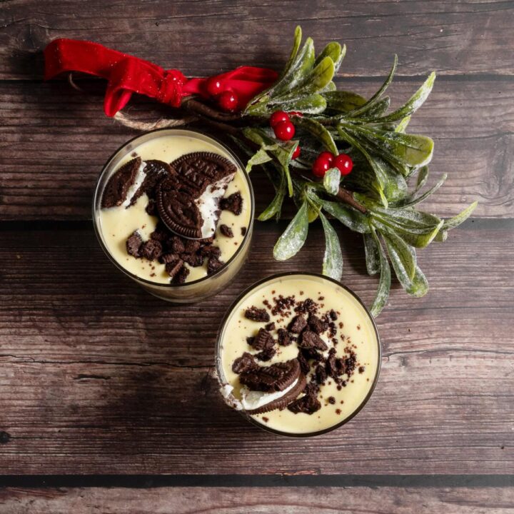 Elsie's Egg Nog with a Splash of Jack and an Oreo for Dipping